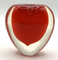 Vtg Murano Glass Apple Shaped Red Perfume Bottle Paperweight No Stopper PB103 - £27.32 GBP