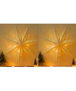SET of 2 - 3D Paper Star Lantern, 18&quot; Hanging Star Light Shade Pendant D... - $34.71 CAD