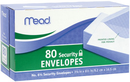 Mead Boxed Envelopes 3.625&quot;X6.5&quot; 80/Pkg Security #6 - £12.46 GBP