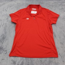 New Balance Shirt Womens L Red Polo Shirt Short Sleeve Spread Collar Button - $21.76