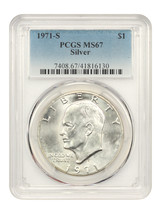 1971-S $1 PCGS MS67 (Silver) - £223.37 GBP