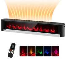 1400W Electric Baseboard Heater with Realistic Multicolor Flame-Black - ... - $214.93