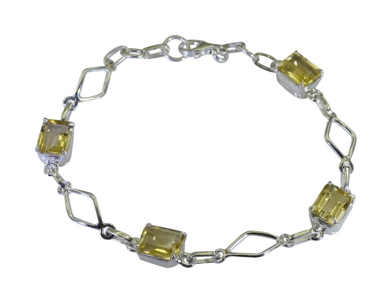 affascinante braccialetto giallo dell&#39;argento sterlina 925 citrino Gioie... - $30.76