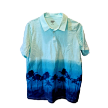 Lands&#39; End Real Palm Tree Polo Shirt Multicolor Boys Size XXL 18-20 - $24.76