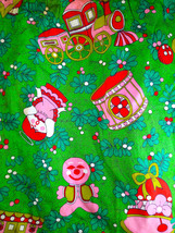 Sweet Vintage 1960&#39;s Colorful Red &amp; Pink Holiday Design 1/2 Cotton Hostess Apron - £12.83 GBP