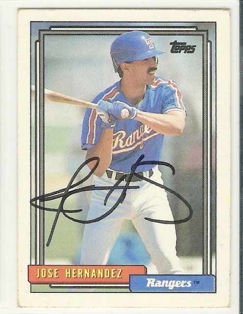 Primary image for jose hernandez signed autographed card 1992 topps
