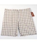 Perry Ellis  America Plaid Flat Front Cotton Casual Shorts Men&#39;s NWT - £35.85 GBP