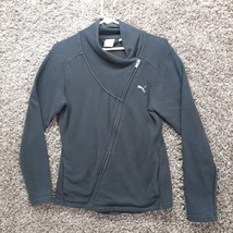 Puma Sweatshirt Women Medium Black Cross Boy Zip Athletic Sweater - £14.52 GBP