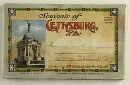 Vintage Paper Postcard Travel Souvenir Booklet Gettysburg PA Battle Statues - £10.78 GBP