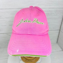 John Deere Pink Baseball Hat Cap Heavy Farm Equipment Tractor White Stri... - $29.99