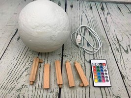 7.1in Rotating Large Moon Lamp 16 Colors 3D Printed Hanging Moon Light Night - £34.92 GBP