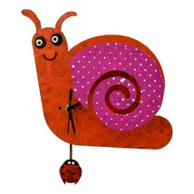 Oxidos Handmade Snail  Clock with Lady Bug Swinging Pendulum - $70.06 CAD