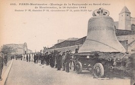 Montmartre Le Sacre Coeur Montage De La Savoyarde En 1919~PHOTO Postcard - £8.03 GBP