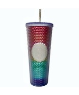 New Starbucks 2020 Rainbow Pride Studded Bling 24 Ounce Tumbler Cup Glass - £39.10 GBP