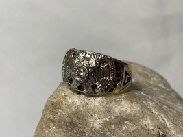 14K Gold Diamond Ring 9.38g Jewelry Sz 9.25 Masonic Scottish Rite 32nd D... - $749.95