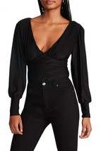 Steve Madden ruched waist bodysuit in BLACK - size XS - £33.47 GBP