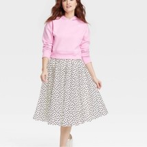 A New Day Tulle Midi A-Line Heart Skirt * Cream / Black * Medium - £12.68 GBP