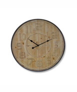 Natural Wooden Wall Clock with Metal Frame 31.5&quot;D - €167,66 EUR