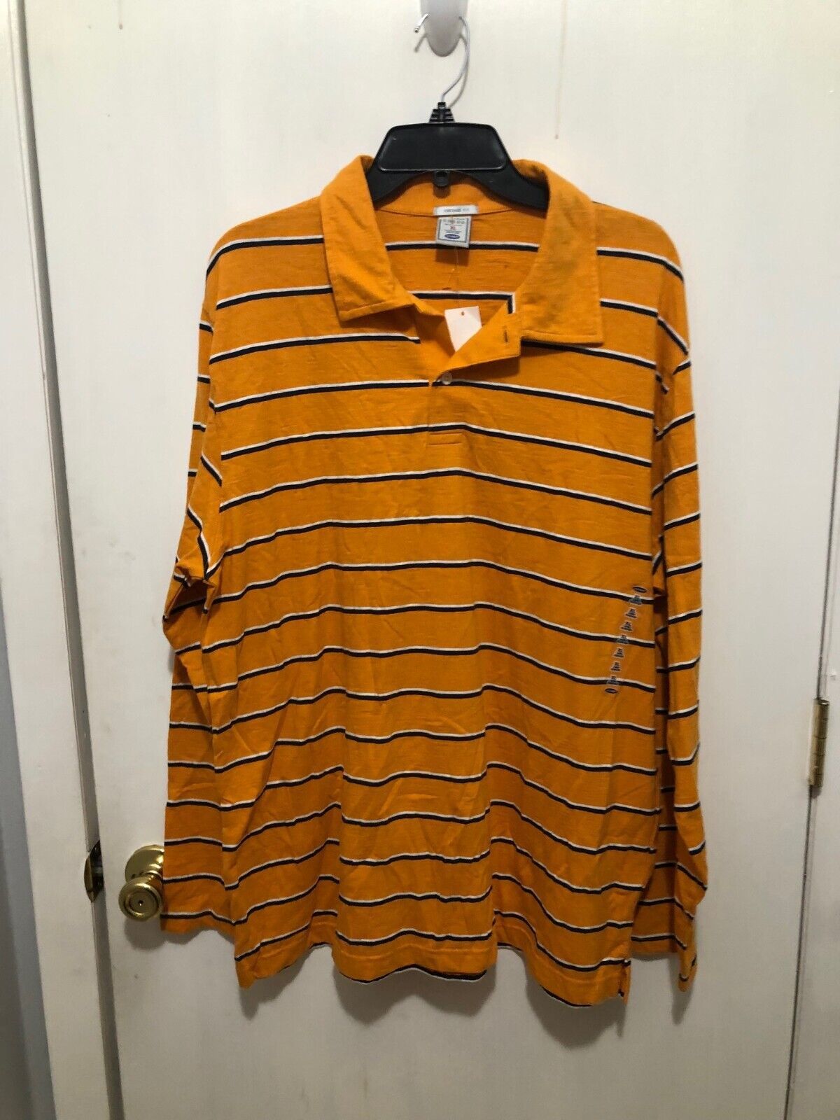NWT Old Navy Vintage Fit Striped Long Sleeve Polo Shirt Mens SZ XL NEW - $9.89