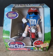 M&amp;M&#39;s Candy Dispenser Red, White and Blue Motorcycle Original Box, Open Box - £15.82 GBP