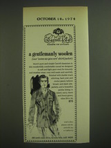 1974 Carrol &amp; Co. Shirt/Jacket Advertisement - A gentlemanly woolen - £14.76 GBP