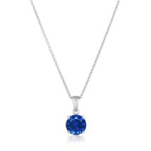 Authentic Crislu Royal Round Cut Sapphire Pendant in Platinum - £80.36 GBP