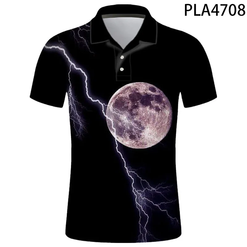 Sporting 2020 New Summer Men Shirts Lightning Polo Homme 3D Printed Hombre Camis - £23.84 GBP