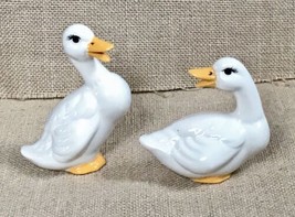 Vintage Happy White Pekin Duck Figurines Country Farmcore Cottagecore - $8.91