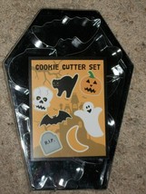 Halloween Cookie Cutters Metal Ghost Moon Pumpkin Cat Bat Tombstone Skull Set 7 - £20.14 GBP