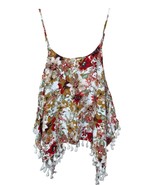 Floral Print Tassel Spaghetti Strap Rayon Tank Top Sz Medium Beach Hawai... - $20.15 CAD