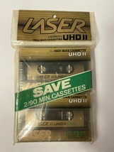 Vintage NOS Vintage Laser UHD II 90 Minute High Bias Cassette Tapes - 2 Pack - £12.58 GBP