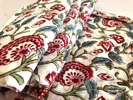 Traditional Jaipur Printed Cotton Fabric by The Yard, Indian Print Fabric Cloth  - £15.01 GBP+