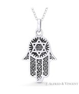 Hamsa Hand & Star of David Magen Oxidized .925 Sterling Silver Necklace ... - $876.35 MXN+ Hamsa Hand & Star of David Magen Oxidized .925 Sterling Silver Necklace ... - $876.35 MXN+