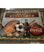 Coca Cola Collectible woven blanket tapestry Play Refreshed Sports Themed - €32,68 EUR