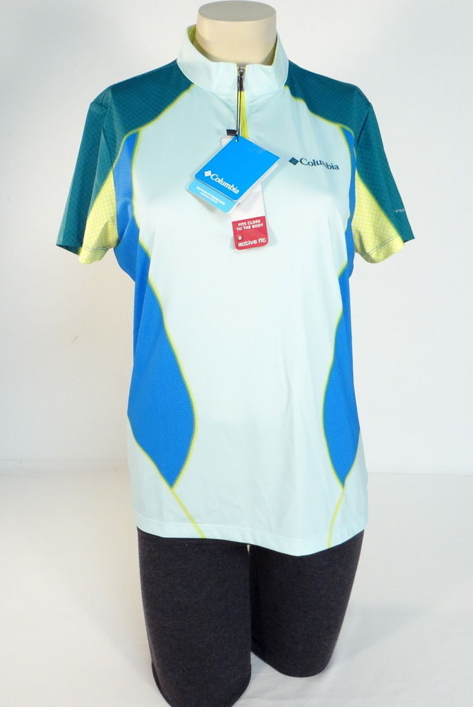 Columbia Sportswear Active Fit Blue 1/4 Zip Short Sleeve Polo Shirt Women NWT - $54.99