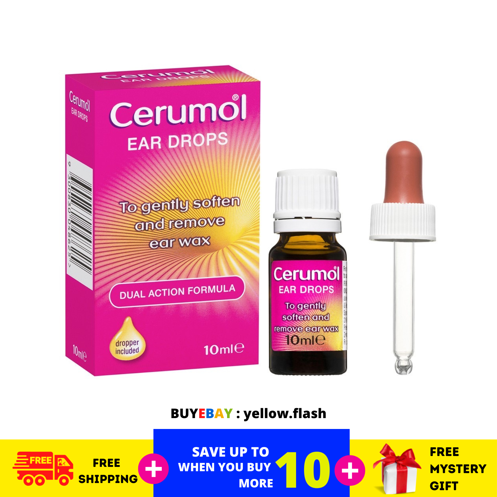 2 x 10ml CERUMOL Suavizante de cera para los oídos Suaviza y elimina la... - $28.21