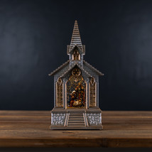 Snow Globe Church &amp; Holy Family 11.25&quot;H Plastic 6 Hr Timer 3AA Batteries... - $116.59