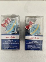 Merry Brite 10 Count Battery Operated LED Metal Ornament Lights *Set of 2* - £30.93 GBP