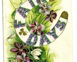 Fair Days Gold Clover Horseshoe and Flowers Postcard 1912 Printed in Ger... - £7.91 GBP