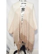 American Eagle Women&#39;s Knit Ombre Brown Fringe Poncho Sweater Cardigan NWT - £15.81 GBP