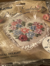 Vintage Bucilla Ribbon Embroidery Kit Floral Delight Potpourri Heart 410... - $14.03