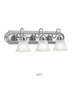 KICHLER Independence 24 in 3-Light Chrome Vanity Light with Frosted Glas... - £51.98 GBP