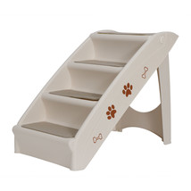 Foldable Light Weight Pet Puppy Stairs up to 100 Pounds 4 Steps with Rub... - £42.99 GBP