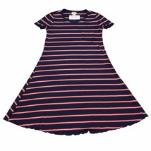 Mossimo Dress Womens XS Blue Red Stripe Casual Short Sleeve A Line Outfit - £17.76 GBP