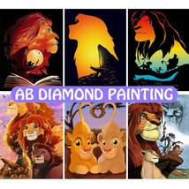DIY AB Diamond Painting Disney Simba The Lion King Cross Stitch Embroidery Kit - £7.10 GBP