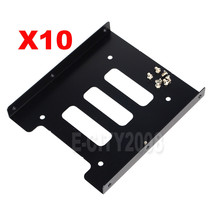 10Pcs 2.5&quot; Ssd Hdd Hard Drive To 3.5&quot; Steel Caddy Tray Mounting Bracket Usa - $31.99