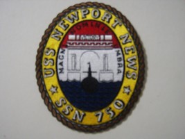USN PATCH - USS NEWPORT NEWS (SSN-750) FULL COLOR:KY23-1 - $7.00