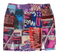 NASTY GAL Womens Denim Jazz Print Mini Skirt Size 2 - £15.02 GBP