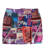 NASTY GAL Womens Denim Jazz Print Mini Skirt Size 2 - £14.80 GBP