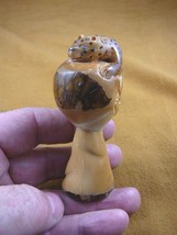 (TNE-LEO-426) Leopard Wild TAGUA NUT palm Figurine carving love leopards... - £23.14 GBP